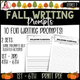 Fun Fall Autumn Theme Writing Prompt Series 2 Set for 1st-