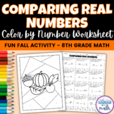 Fun Fall Math Activity 8th Grade Comparing Real Numbers Coloring Worksheet