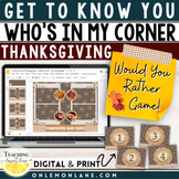 Fun Fall Thanksgiving November Would You Rather Four 4 Cor