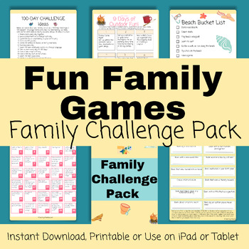 Preview of Fun Family Activities, Family Challenges 100+