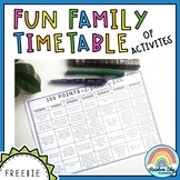 Fun Family Timetable of Activities:( Free, Distance Learni