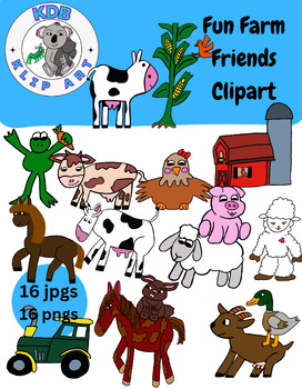 Preview of Fun Farm Friends Clipart for Creating Projects and Commercial Digital Products
