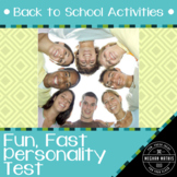 Back to School Activities - Fun, Fast Personality Test