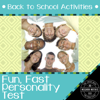 Preview of Back to School Activities - Fun, Fast Personality Test