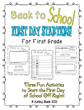 Fun First Day Activities for the First Day of First Grade! | TpT
