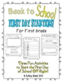 Fun First Day Activities for the First Day of First Grade!