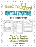 Fun First Day Activities for the First Day of Kindergarten!