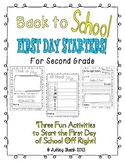 Fun First Day Activities for the First Day of Second Grade!