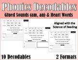 Fun First Grade Phonics Decodables - Glued Sounds am, an -