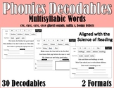 Fun  First Grade Phonics Decodables - Multisyllabic Words 