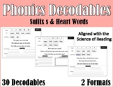 Fun First Grade Phonics Decodables - Suffix S - Science of