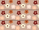 Fun Flower Boho Brown Pink Border for Bulletin Boards and 