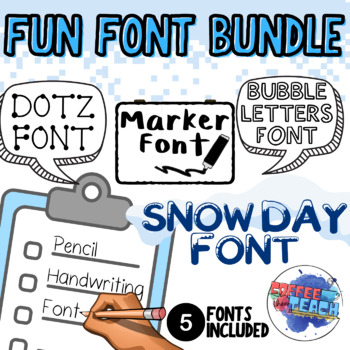 Preview of Fun Fonts Bundle | Back to School | 5 Fonts Included | Classroom Decor
