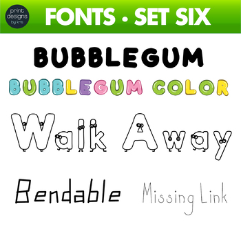 Preview of Fun Fonts - Handwriting Fonts - Color Fonts - SET SIX