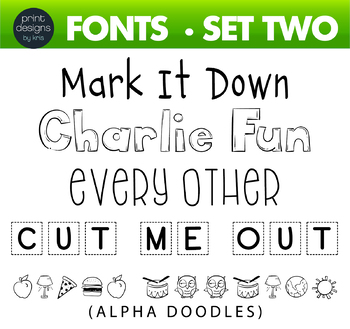 Preview of Fun Fonts - Handwriting Fonts - Color Fonts - SET TWO