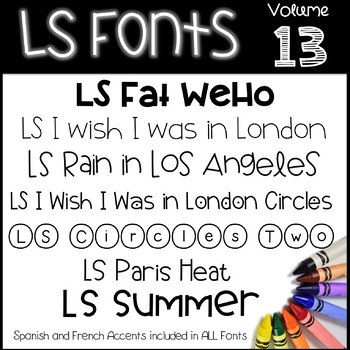 Preview of Fun Fonts! LS Volume 13 with Spanish and French Accents!