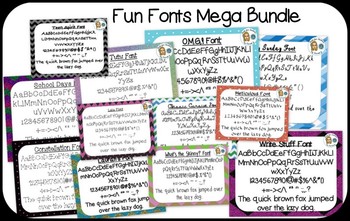 Preview of Fun Fonts Mega Bundle {True Type Fonts for personal and commercial use}