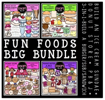Preview of Fun Foods Clip Art Bundle {Educlips Clipart}