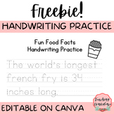 Fun Food Facts Handwriting Practice - Free Printable