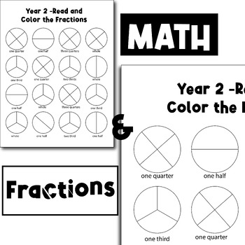 Preview of End of the year Activities Fun Fractions Read and Color Worksheet