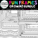 Fun Frames Clipart Bundle 100+ Transparent and White Filled Borders