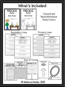 Fun Freckle Juice Book Study by Rebecca Seeley | TpT