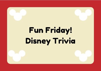 Preview of Fun Friday! Disney Trivia