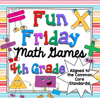 Preview of 4th Grade Math Games Fun Friday Math Centers Bundle