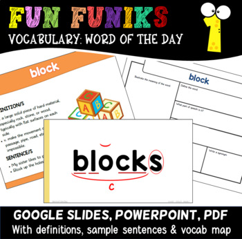Preview of Fun Funiks: Word of the Day (Vocabulary) for Level 1
