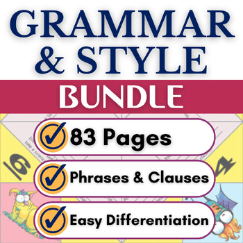 Preview of Fun Grammar Activities & Sentence Structure Reference Sheet BUNDLE