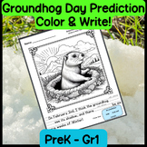 Fun Groundhog Day Activity -- Color & Write Your Predictio