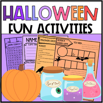 Preview of Fun Halloween Activities Pack 3rd, 4th, 5th, 6th Grade ELA, Science, Design