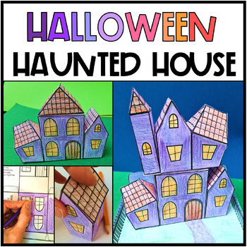 Preview of Fun Halloween Activity 3D Haunted House Craft 4th, 5th, 6th, 7th Grade