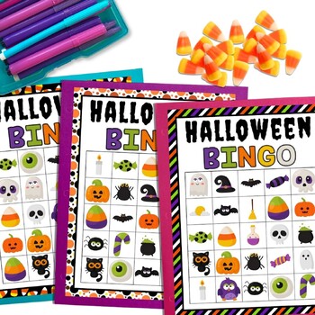 Fun Halloween Bingo Class Set for First Grade by Teachers Toolkit
