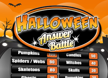 Preview of Halloween Game Answer Battle - Fun Family Trivia Powerpoint Game Mac PC iPad