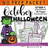 Fun Halloween Grammar Worksheets and ELA Morning Work Acti