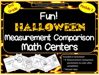 Preview of Fun Halloween Measurement Comparison Centers For One Week!