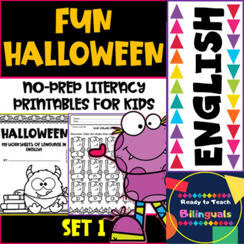 Fun Halloween - No-Prep Literacy Printables - English Version | TpT