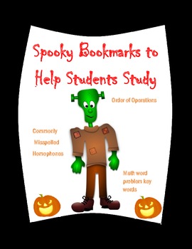 Preview of Fun Halloween Study Bookmarks for Tricky Topics