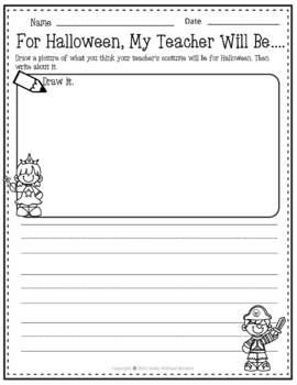 Fun Halloween Writing Prompt Printable for Kindergarten, 1st, 2nd, and ...