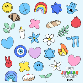 Preview of Fun Hand Drawn Jewish Clip Art PNG