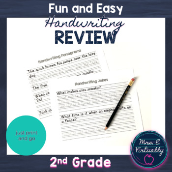 Preview of Fun and Easy 2nd Grade Student Handwriting Practice