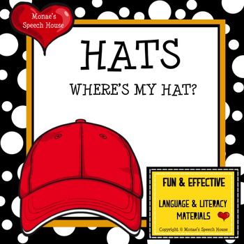 Preview of Fun Hat Book PRE-K Early Literacy Speech Therapy Whole Group