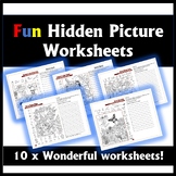 Fun Hidden Picture Activity Game 2 (10 Sheets)