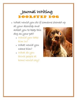 Preview of Fun Journal Writing Prompt - Doorstep Dog