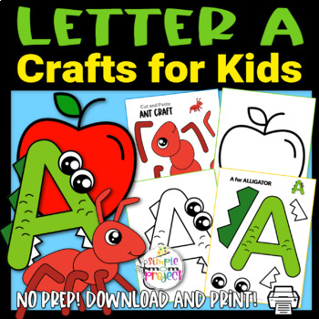 Fun Letter A Craft Bundle by Simple Mom Project | TPT