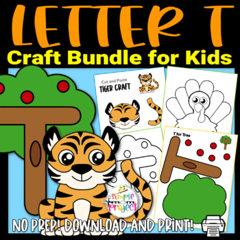 Fun Letter T Craft Bundle by Simple Mom Project | TPT