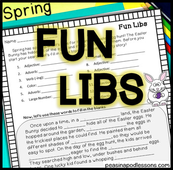 Preview of May Fun Packet Fun Libs Time Filler Similar to Mad Libs ™ ⭐ Print and Tpt Easel