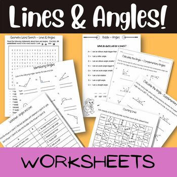 Preview of Fun Line and Angle Worksheets