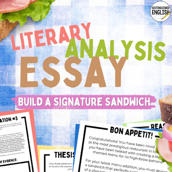 Preview of Fun Literary Analysis Essay Assignment for Middle School with Sample